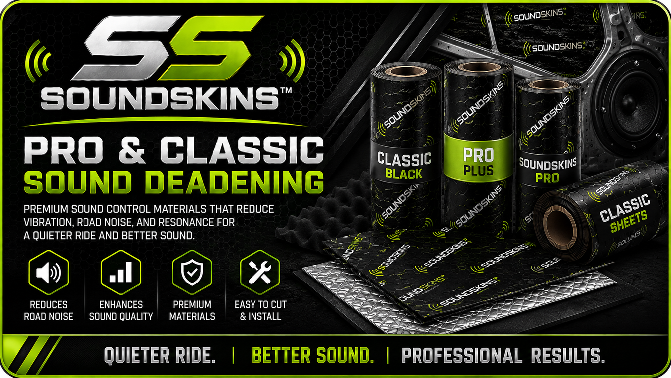SoundSkins Pro and Classic sound deadening materials for professional car audio installations