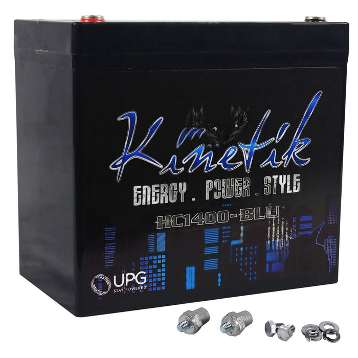 Kinetik - HC1400-BLU - Kinetik BLU Series 1400 Watt 12V High Current AGM Car Audio Power Cell - Battery