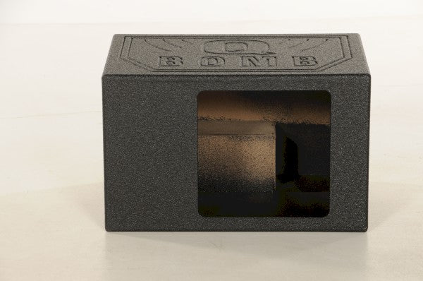 Q-Power Q Bomb coated bedliner  - QBOMB12VLSINGLESQ - Single 12  Side Ported SQ Hole Finsihed w/Bed Liner