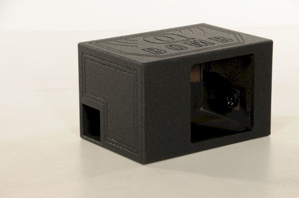 Q-Power Q Bomb coated bedliner  - QBOMB12VLSINGLESQ - Single 12  Side Ported SQ Hole Finsihed w/Bed Liner