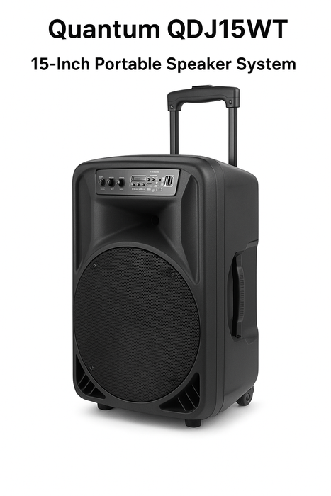 Quantam - QDJ15WT - 15 Inch PORTABLE SPEAKER SYSTEM