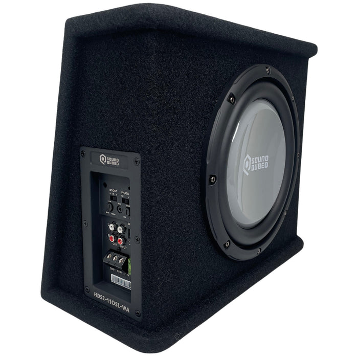 SoundQubed - HDS2-110SL-WA - Loaded Wedge 10" Enclosure w/ Amplifier 350w/700w
