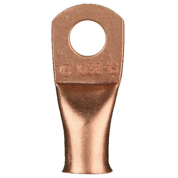 Install Bay - CUR1038 - Copper Uninsulated Ring Terminal 1/0 Gauge 3/8 inch