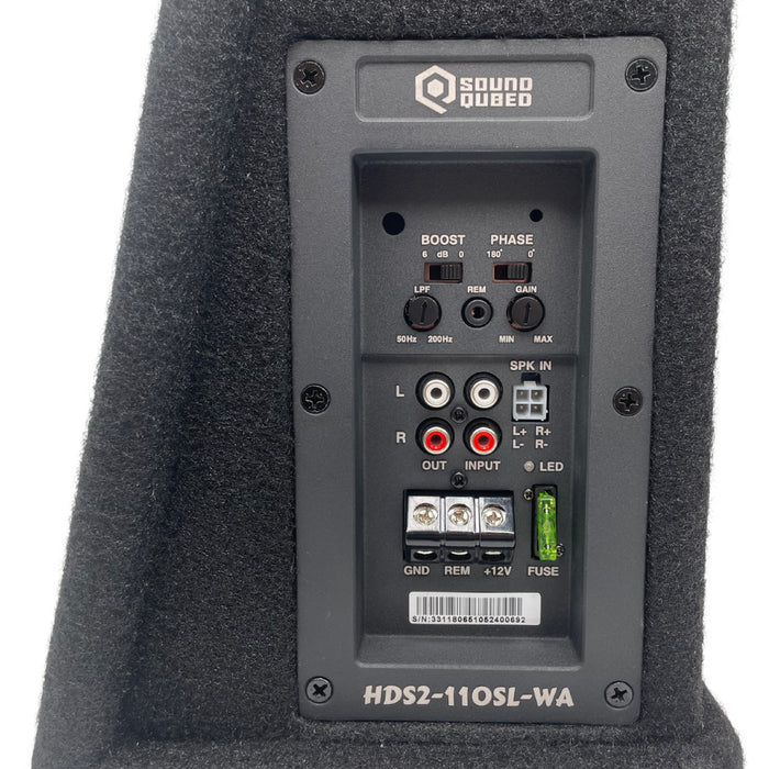 SoundQubed - HDS2-110SL-WA - Loaded Wedge 10" Enclosure w/ Amplifier 350w/700w