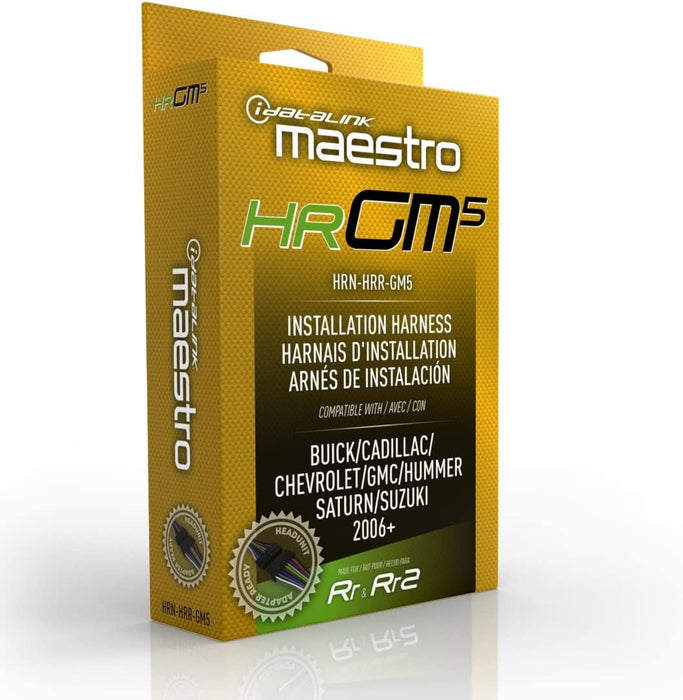 Maestro - HRN-HRR-GM5 - RR and RR2 compatible radio replacement harness for select 2007 -2016 GM vehicle