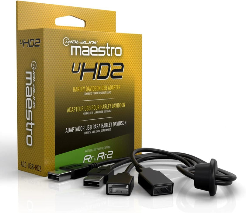 Maestro - ACC-USB-HD2 - USB Replacement cable for select Harley Davidson Motor Cycles 2014 and up.  Compatible with MSR, MSW, MRR & MRR2