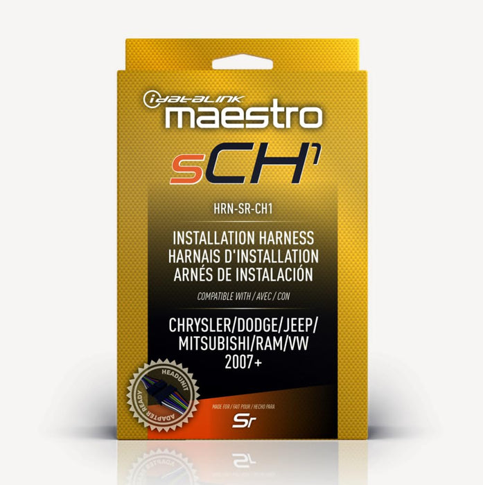 Maestro - HRN-SR-CH1 - MSR compatible radio replacement harness for select Chrysler, Dodge, and Jeep vehicles 2007 and up