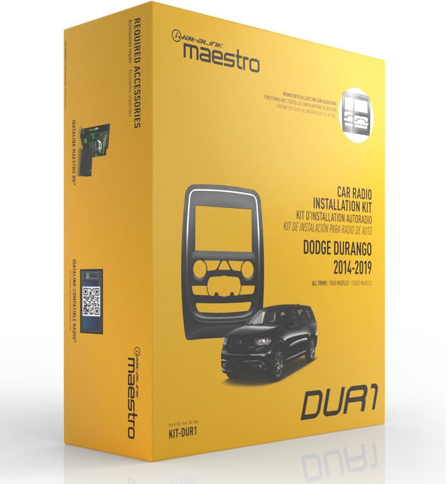 Maestro - KIT-DUR1 - Dash kit solution and installation harness for 2014-2020 Dodge Durango. Covers all factory radio trims