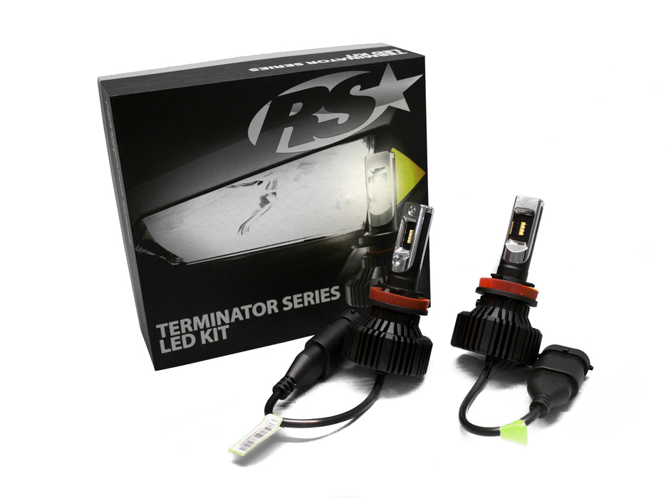 Race Sport H11TLED - Terminator Series H11 Fan-less LED Conversion Headlight Kit with Pin Point Projection Optical Aims and Shallow Mount Design