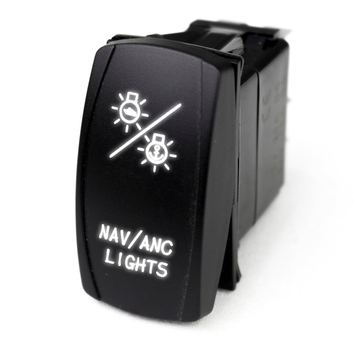 Race Sport MSTLS27W - Marine Sport LED Rocker Switch w/ White LED Radiance (NAV Lights)