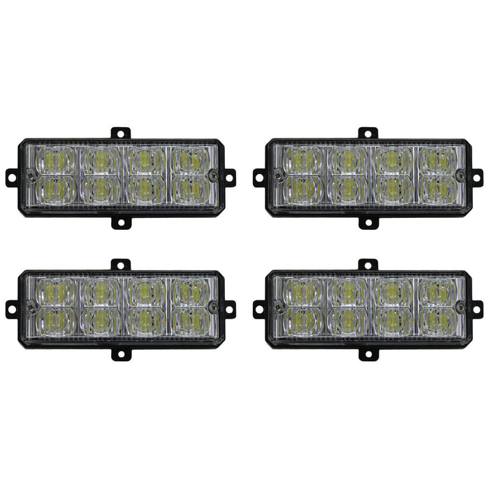 Race Sport RS2814LEDW - (4) LED Grille Strobe Light Kit (White)