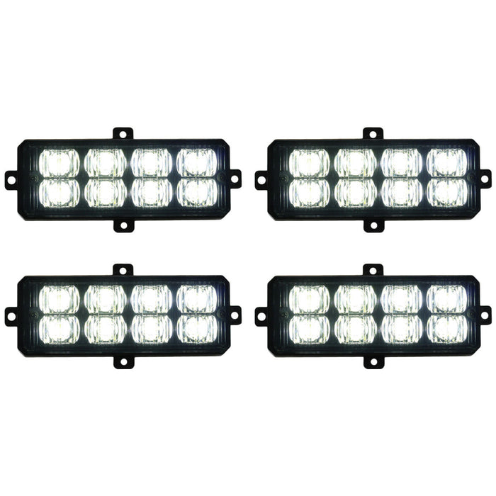 Race Sport RS2814LEDW - (4) LED Grille Strobe Light Kit (White)