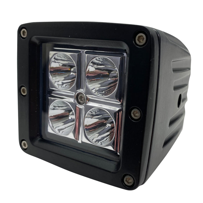 Race Sport RS4L3X316W - Street Series 3x3in 16W 4-LED CREE Cube Spot Light w/ Amber Optional Cover