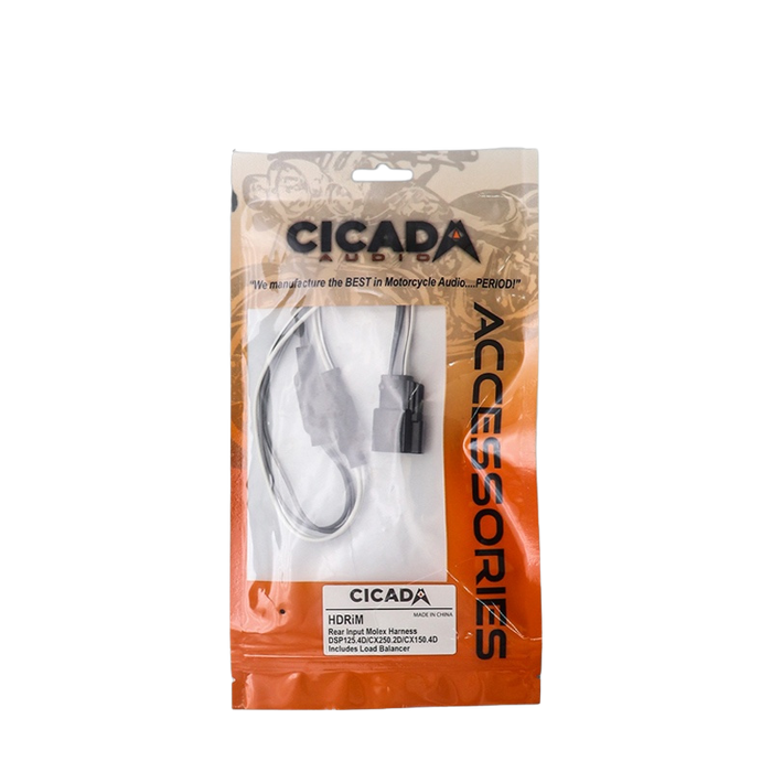 Cicada - HDFoM - Front Input Molex Harness For: DSP125.4D/ DSP150.4D/CX250.2D/ CX150.4D"PLUG & PLAY" Into HD speaker wiring harness