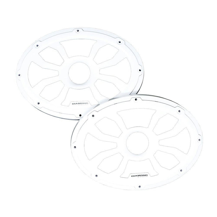 Diamond - HXM69FWW - Motorsport 6x9" Flush mount speaker grill White pair steel