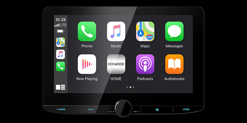 Kenwood - DMX1037S - 10.1 HD Capacitive Screen Media Receiver, Wireless Car Play Ready, Wireless Android Auto Ready, Wireless Android Mirroring, HDMI Input, Dash-Cam Ready, Bluetooth, HD Radio, Rear USB, SiriusXM Ready, 4 Camera Inputs,Front & Rear HD Cam