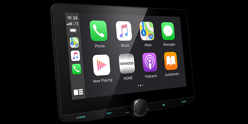 Kenwood - DMX1037S - 10.1 HD Capacitive Screen Media Receiver, Wireless Car Play Ready, Wireless Android Auto Ready, Wireless Android Mirroring, HDMI Input, Dash-Cam Ready, Bluetooth, HD Radio, Rear USB, SiriusXM Ready, 4 Camera Inputs,Front & Rear HD Cam