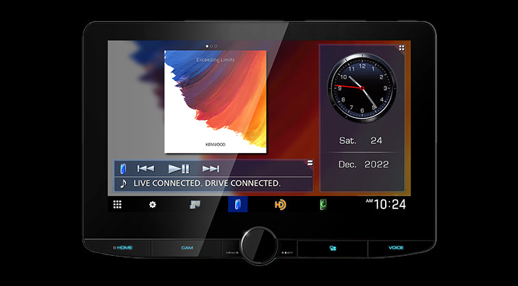 Kenwood - DMX1037S - 10.1 HD Capacitive Screen Media Receiver, Wireless Car Play Ready, Wireless Android Auto Ready, Wireless Android Mirroring, HDMI Input, Dash-Cam Ready, Bluetooth, HD Radio, Rear USB, SiriusXM Ready, 4 Camera Inputs,Front & Rear HD Cam