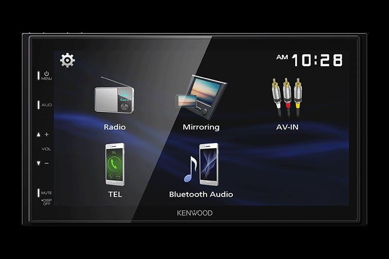 Kenwood - DMX129BT - 6.8" WVGA Monitor USB Mirroring Ready for Android 13 Band EQ with Digital Time Alignment Rear View Camera Input with Parking Guidelines Built-in Bluetooth® 2 Preouts 2V with Subwoofer out