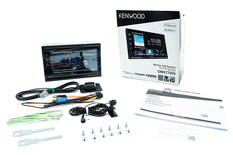 Kenwood - DMX7709S - 6.8" Capacitive Screen Media Receiver, Car Play Ready,  Android Auto Ready, Mirroring for Android Phones (USB), HDMI Input, Rear USB, Front & Rear Camera Inputs, 3Preouts (4V), iDatalink Maestro Ready, SXM Ready