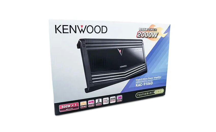 Kenwood - KAC-9106D - Class D Mono Power Amplifier with Variable LPF, 2000W Max power