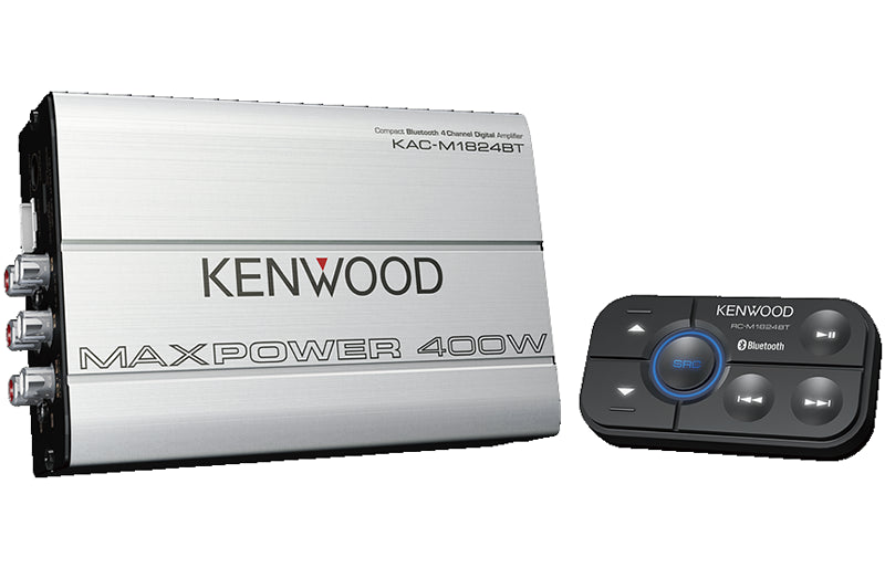 Kenwood - KAC-M1824BT - Bluetooth Connected 4 Channel Compact Power Amplifier, Conformal Coated, Wired Controller,  400W Max Power