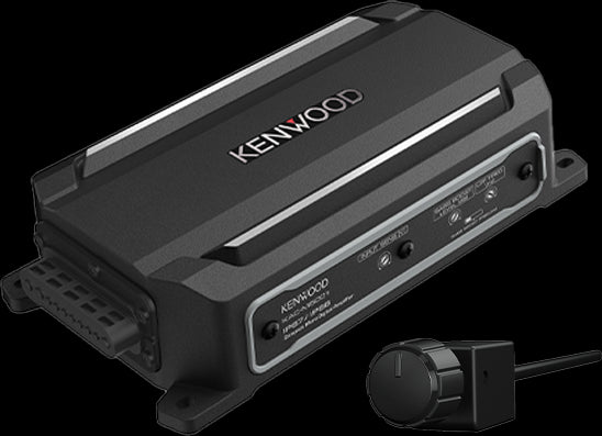 Kenwood - KAC-M5001 - IP67/IP66  Waterproof Mono Compact Power Amplifier, ASTM B117 Salt Spray Certified, Wired Level Control Knob for remote mounting, Low- Pass Filters (50-200Hz), 200W x 1 @ 4 ohms, 300W x 1 @ 2ohm