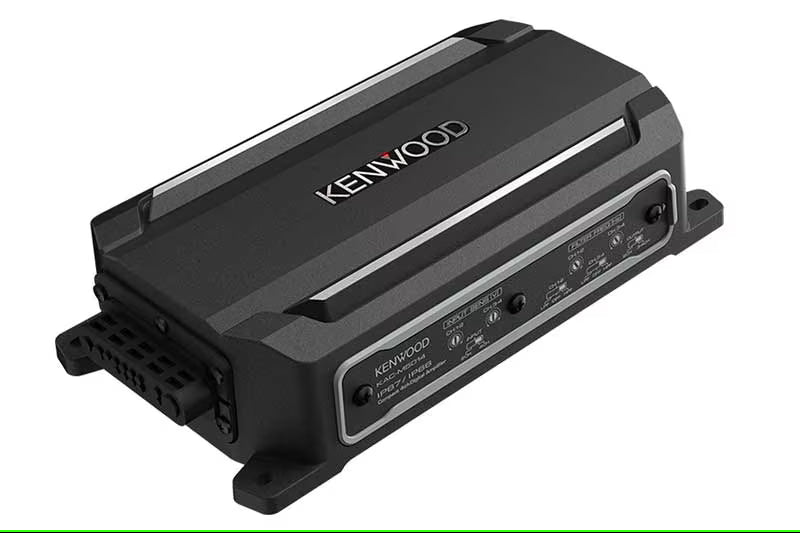 Kenwood - KAC-M5014 - IP67/IP66  Waterproof 4-Channel Compact Power Amplifier, ASTM B117 Salt Spray Certified,  High-Pass & Low-Pass Filters (50-200Hz),75W x 4 @ 2-ohms, 150W x 2 Bridged Power