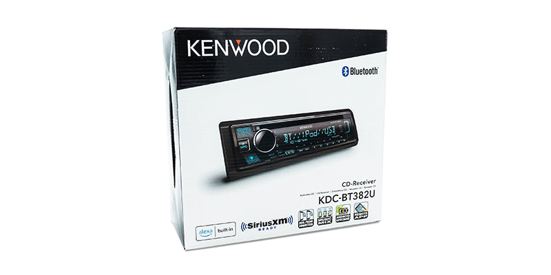 Kenwood - KDC-BT382U - CD Receiver, Bluetooth, Alexa Built-in, Alexa wake word enabled, Front USB & AUX, Variable Illumination, SiriusXM Ready, (3)2.5V RCA Preouts, Remote APP ready