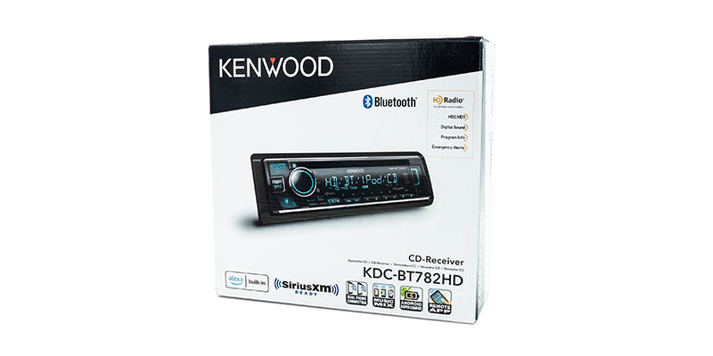 Kenwood - KDC-BT782HD - CD Receiver, Bluetooth, Alexa Built-in, Alexa wake word enabled, HD Radio, Front USB & AUX, Variable Illumination, SiriusXM Ready, (3)4V RCA Preouts, Remote APP ready