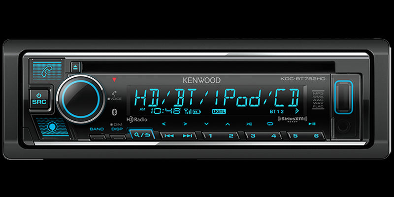 Kenwood - KDC-BT782HD - CD Receiver, Bluetooth, Alexa Built-in, Alexa wake word enabled, HD Radio, Front USB & AUX, Variable Illumination, SiriusXM Ready, (3)4V RCA Preouts, Remote APP ready