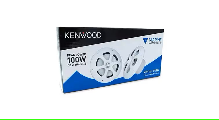 Kenwood - KFC-1613MRW - 6.5" 2-way Marine Speaker (White), 100W Max power