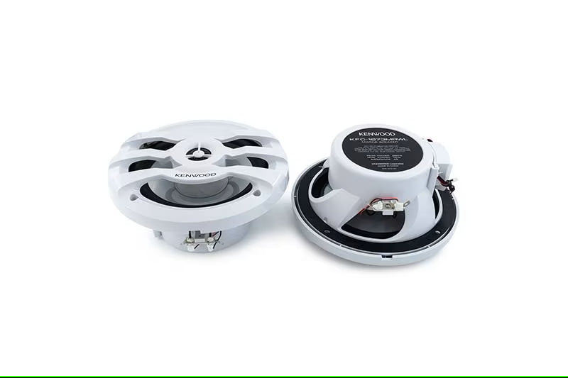 Kenwood - KFC-1673MRWL - 6.75" 2-Way Marine Speaker(White) with RGB Lighting , Remote Control Included, 260 Max Power