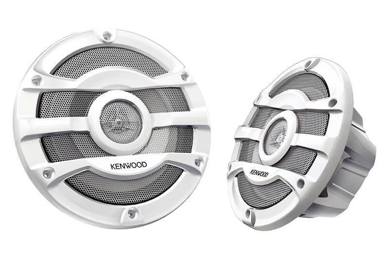 Kenwood - KFC-2053MRW - 8" 2-way Marine Speaker System (White), 300W Max Power, Stainless steel mesh grill