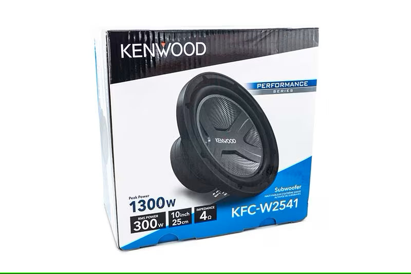 Kenwood - KFC-W2541 - 10" Subwoofer, Single 4-ohm voice coil,  1300 W Maximum Power Handling (300W RMS)