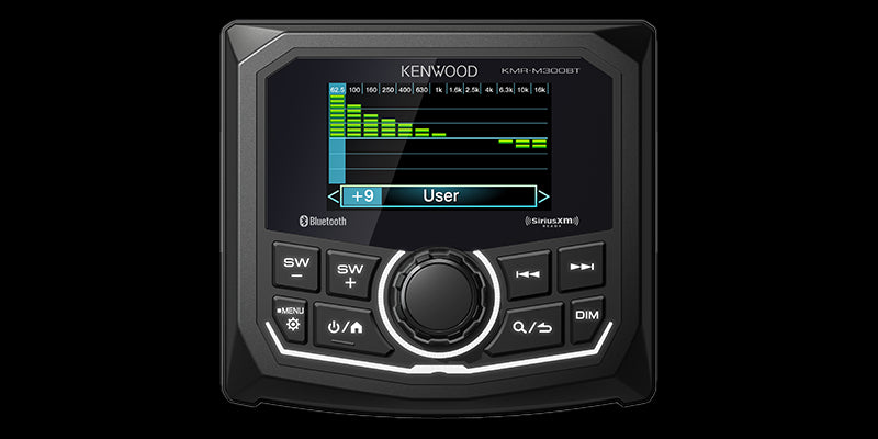 Kenwood KMR-M300BT Marine Mechless Gauge-Style Digital Multimedia Receiver, Weather Band Tuner, Rear View Camera Input, Marine