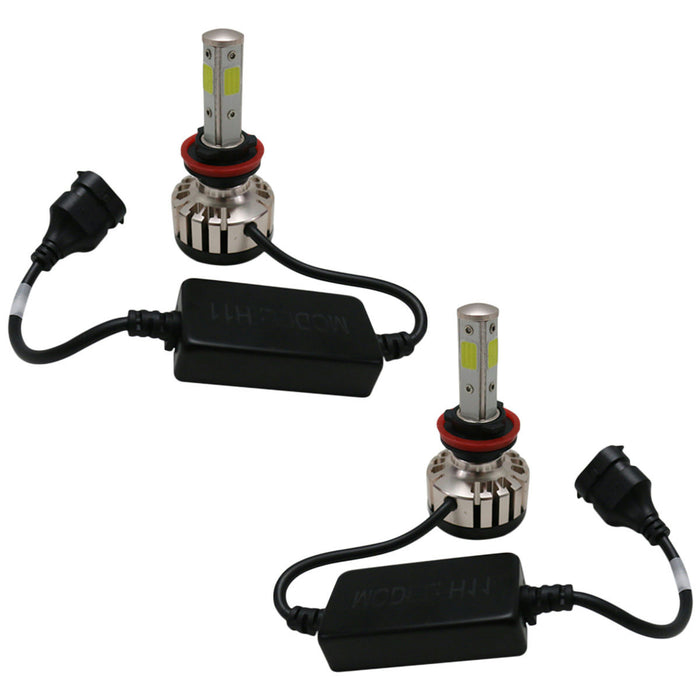 Race Sport H11LED4S - H11 4-Sided Plug-N-Play LED Headlight Kit - 2,500 LUX  (6,000 Lumens) w/ OEM Kelvin Color