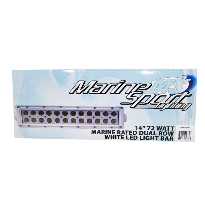 Race Sport MS72WWDS - New - 14.25inch Marine Grade Dual Row Straight Light Bar with 72-Watt 24  x 3W High Intensity CREE LEDs