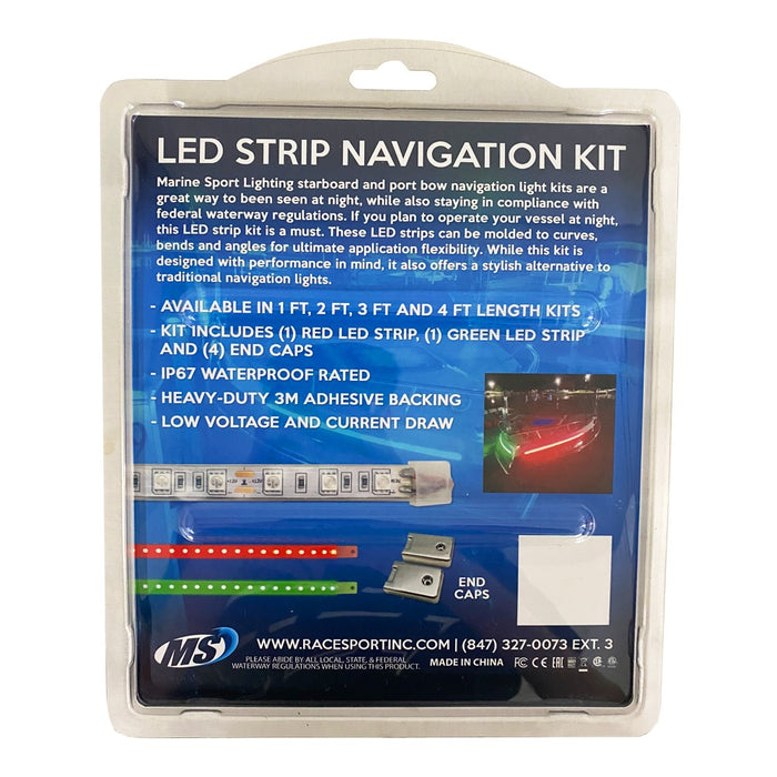 Race Sport MSL1FTSL - NEW -  Marine Vessel 12in LED Strip Starboard and Port sidelight Nav kit (1FT)