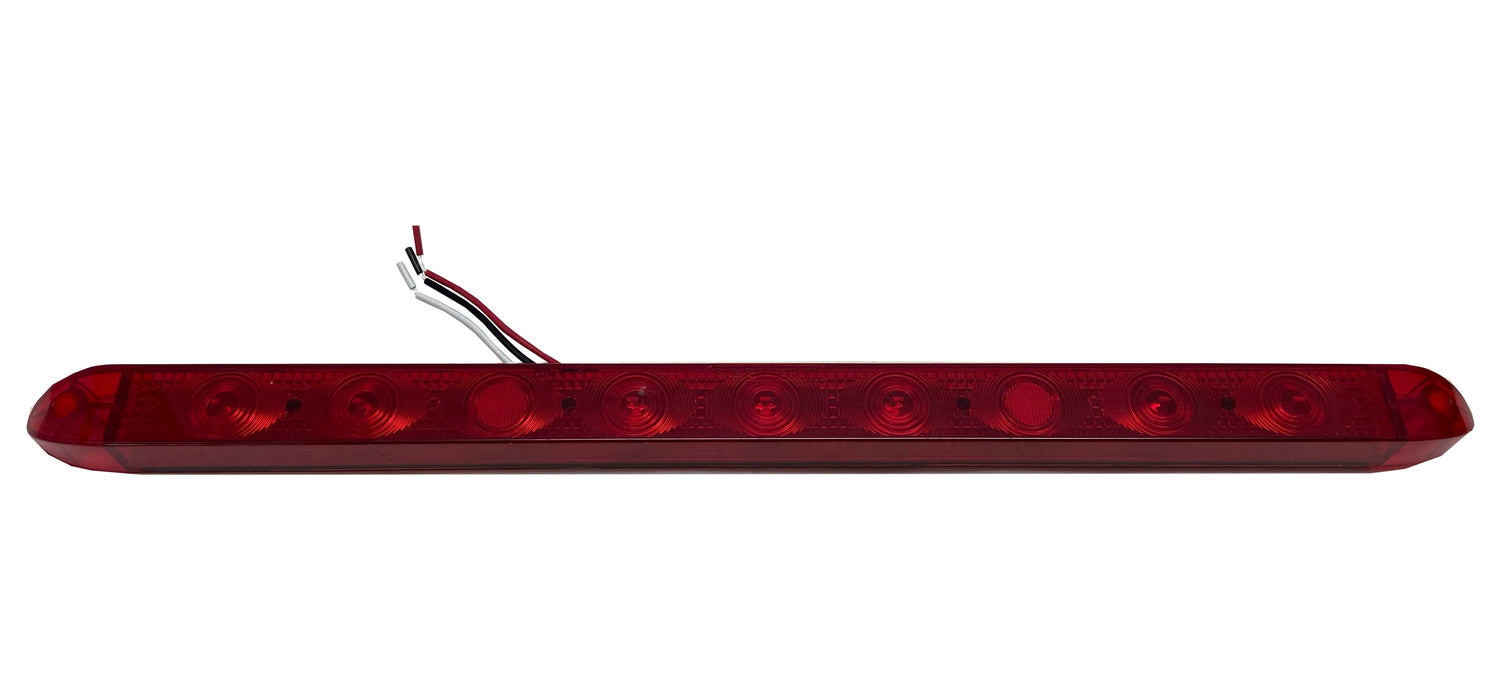 Race Sport RS17RED - 17in Screw Mount High-Powered 9-LED Tail/Brake Light (RED Outer Lens with RED LED Diodes)