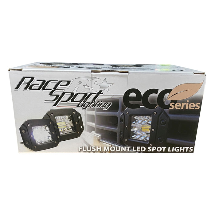 Race Sport RS3X3FECO - NEW - ECO-LIGHT LED High Power FLUSH MOUNT Style Auxiliary Lights (Sold as Pairs)