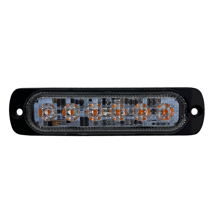 Race Sport RS70016A - 6-LED Ultra Slim Flush Mount 19-Flash Pattern Marker Strobe Light (Amber)