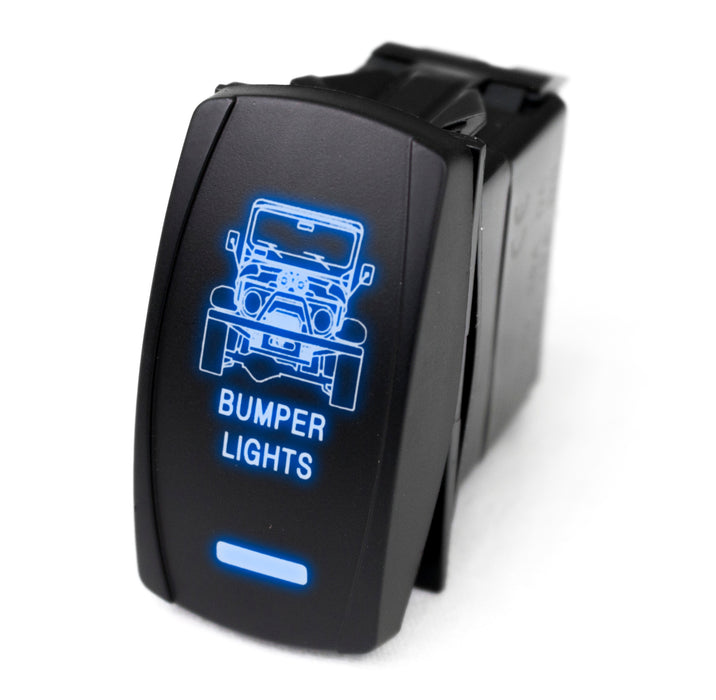 Race Sport RSLE34B - LED Rocker Switch w/ Blue LED Radiance (Bumper Lights)