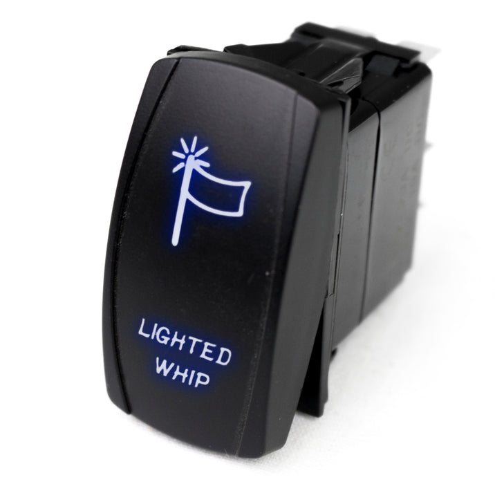 Race Sport RSLJ61B - LED Rocker Switch w/ Blue LED Radiance (Lighted WHIP)