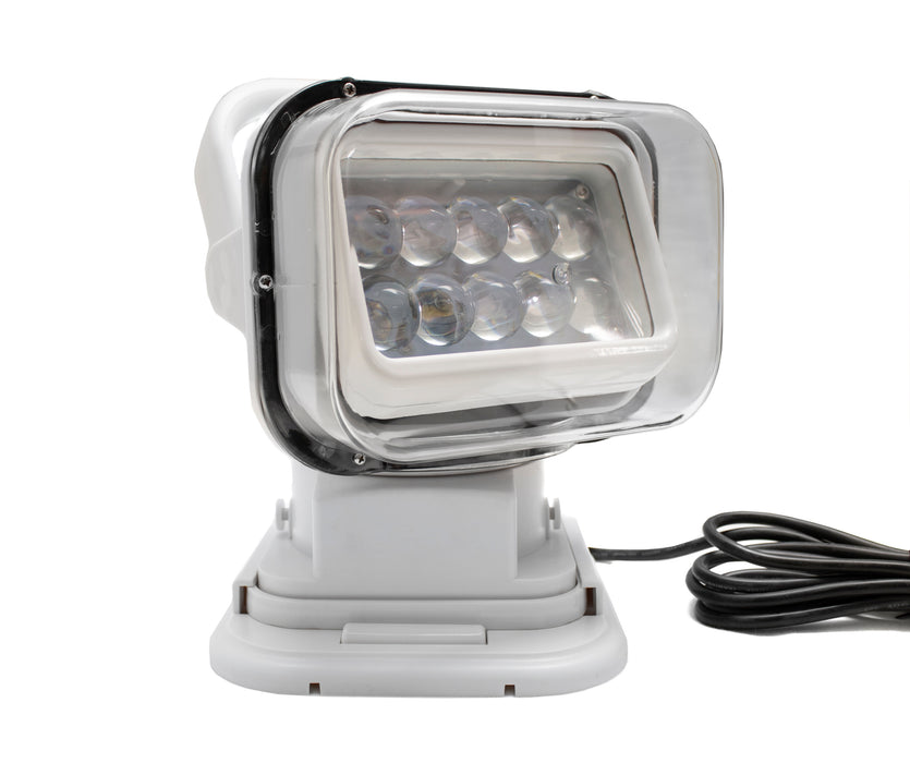 Race Sport RSM50WW - Motorized 50W LED Spot Light w/ Remote 360 degree / 120 vertical Swivel Functionality (White)