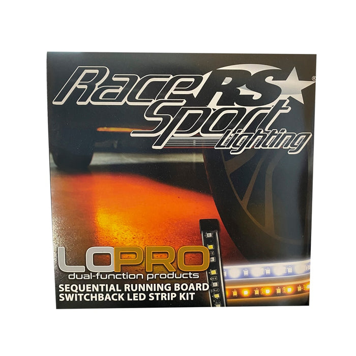 Race Sport RSSBKIT48 - NEW - LoPRO 48in Sidekick Sequential Running Board Switchback LED Strip Kit (White-Amber)