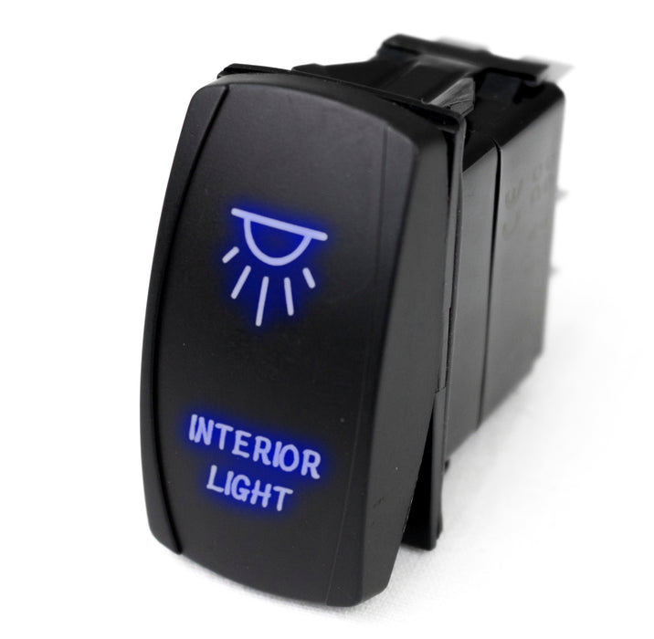 RaceSport - MSTLS06B - LED Rocker Switch w/ Blue LED Radiance (Interior Lights)