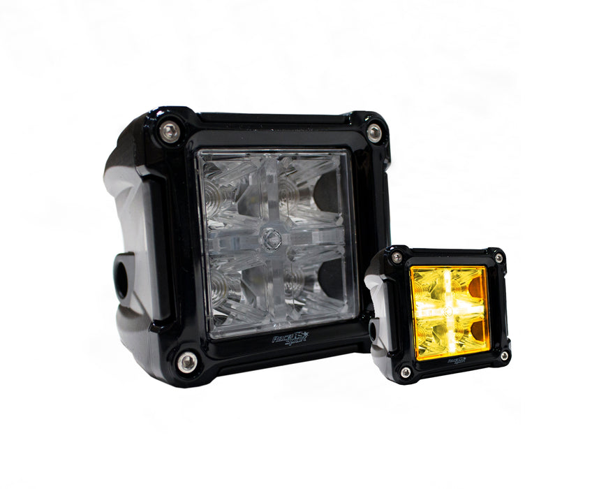 RaceSport - RS3X3HALO - Dual Function 3x3 Cube style Hi Power LED spot light with Amber marker and turn signal light functions