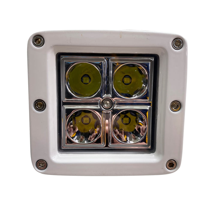 RaceSport - RS4L3X316W-W - WHITE - Street Series 3x3in 16W 4 LED CREE Cube Spot Light with Amber Cover (Each)