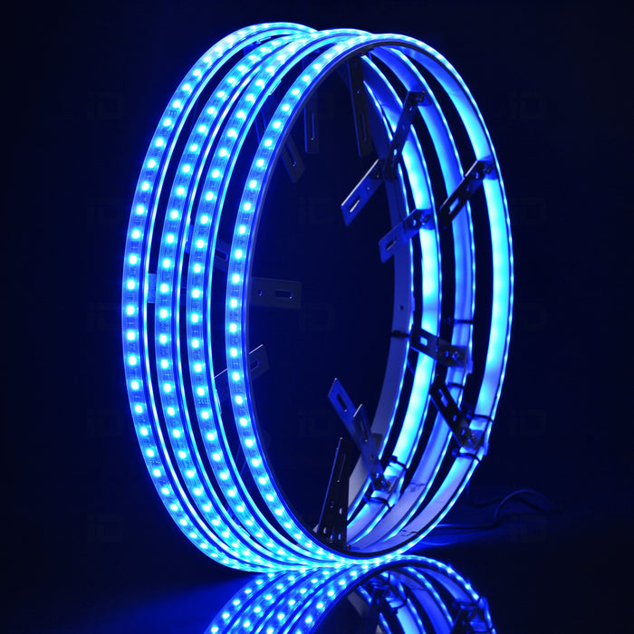 RaceSport - RSCSWL15-C - NEW for 2020 - ColorSMART Bluetooth Controlled 15.5inch LED Wheel Light Kits with 16 Million colors with Chasing Function